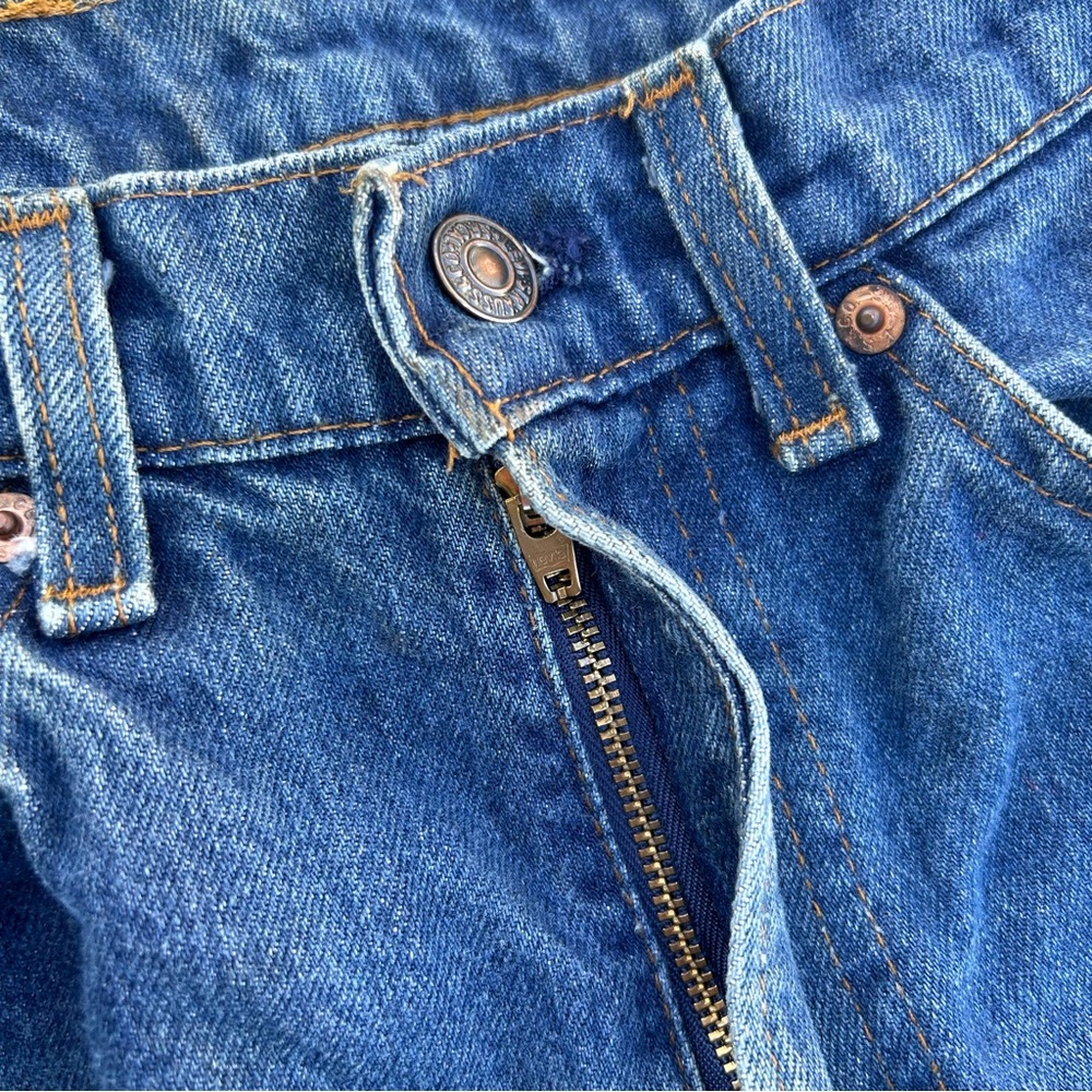 Vintage 80s Levi’s Orange Tab Rare Leather Patch Faded Straight Leg Jean Size 27 - Picture 4 of 9